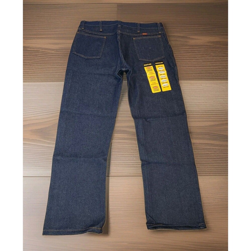 Vintage Rustler Deadstock Jeans Made In USA Raw Denim Bootcut Men 36x29 Heavy... - Picture 3 of 5